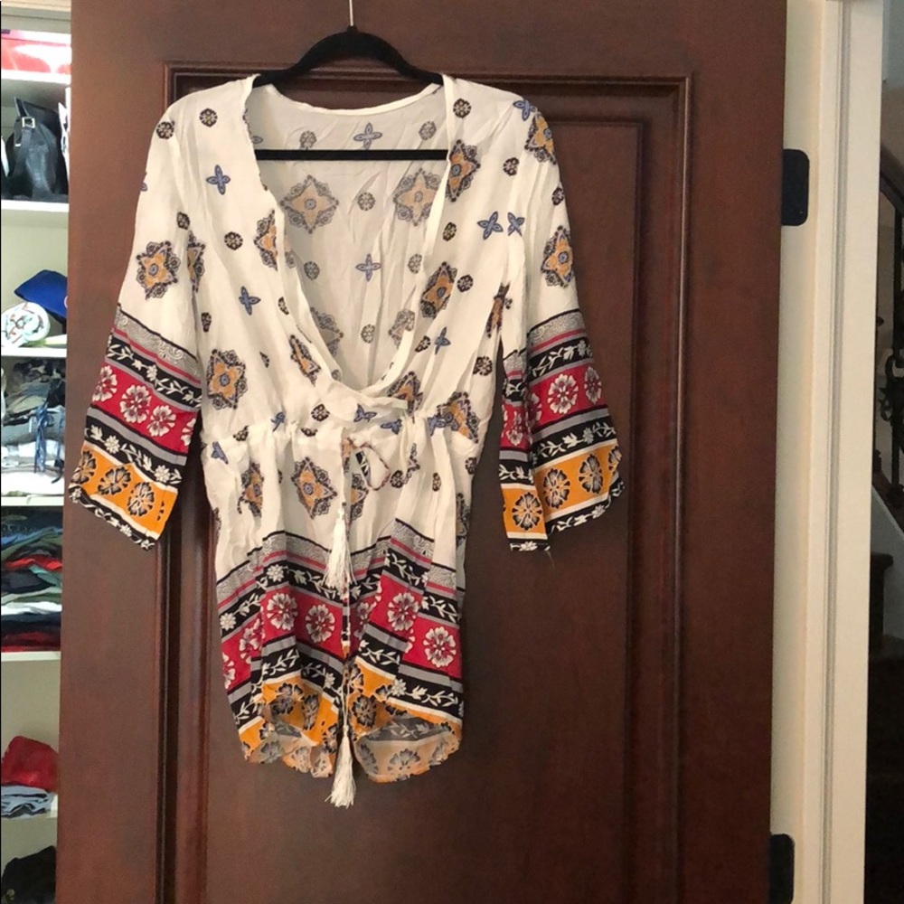 Floral print multicolored romper